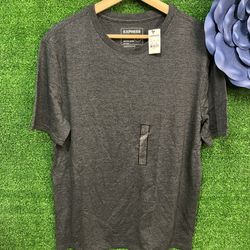 Express Mens Slim stretch T Shirt Charcoal Gray Size L NWT Brand New