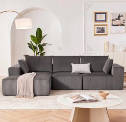 108” Modular Sectional Sofa, Cloud Sectional Couch with Deep Seat, Modern Modular L-Shape Sofa Couch with Chaise,Upholstered Boneless Couches for Livi