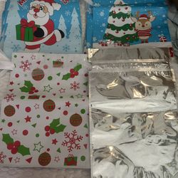 CHRISTMAD DRAWSTRING BAGS + GIANT STOCKING