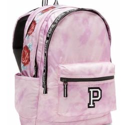 Victoria’s Secret PINK Tie Dye With Roses Campus Backpack NEW