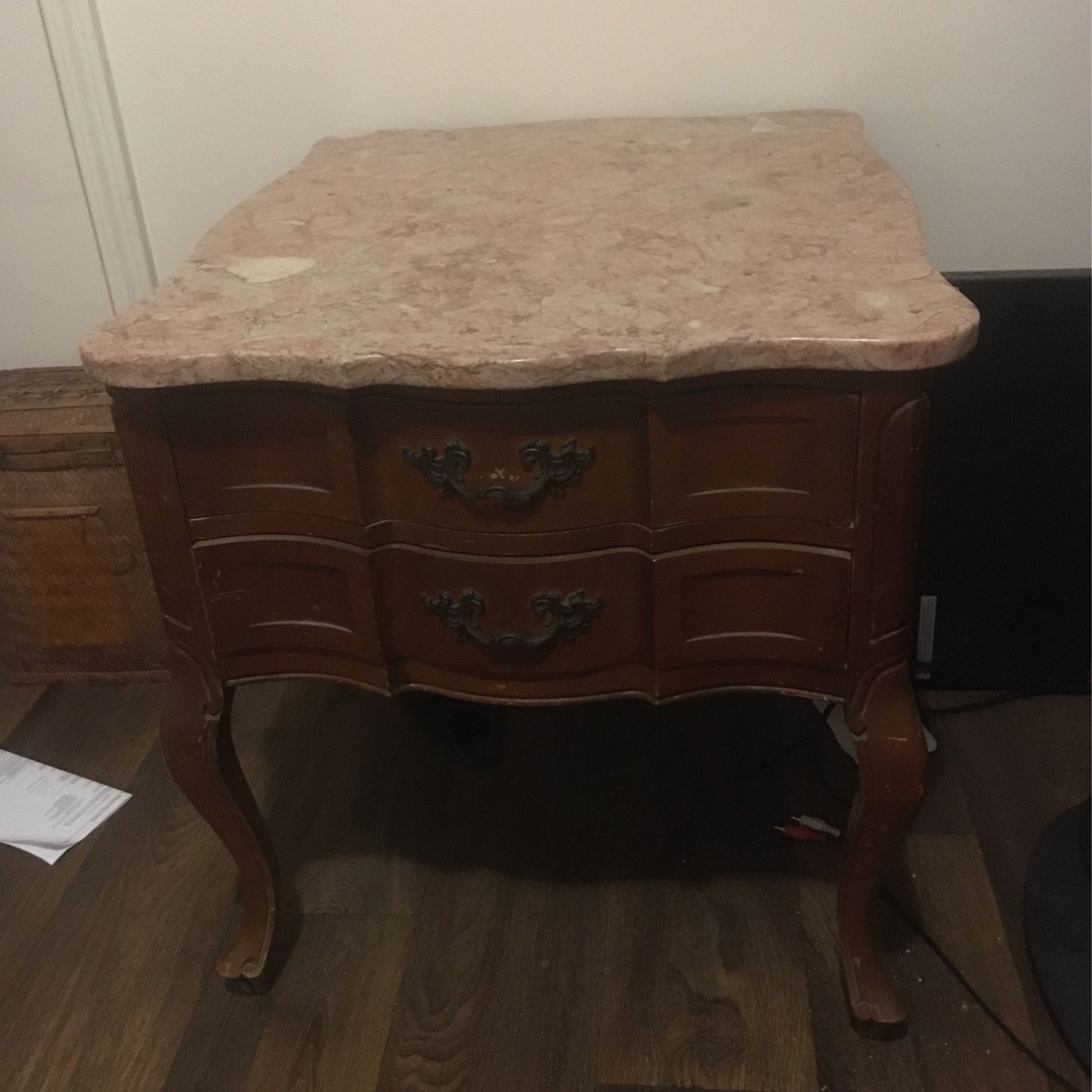 Marble Top End Table