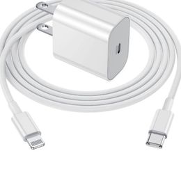 iPhone USB C Fast Charger Block,20W PD Usb-C Wall Plug Adapter Power Box+【Apple MFI Certified】Lightning Apple Quick Chargers for iPhone 6ft (2pc)