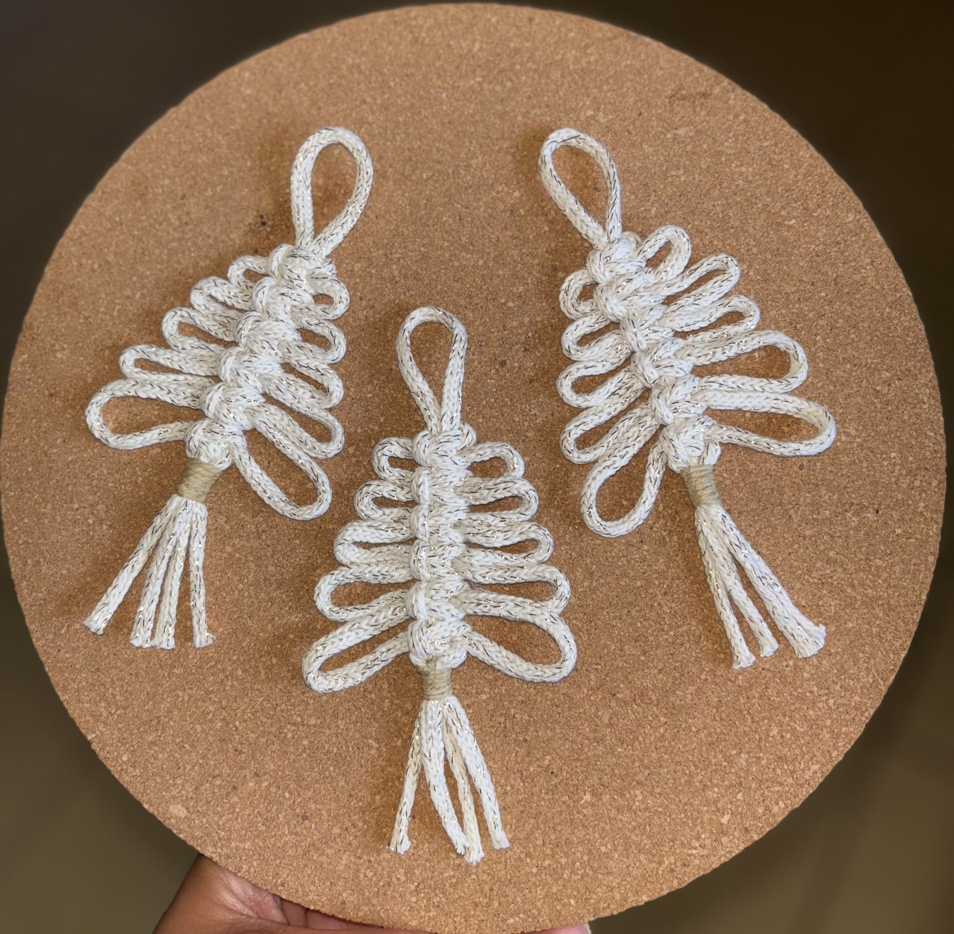 Macrame mini tree ornaments