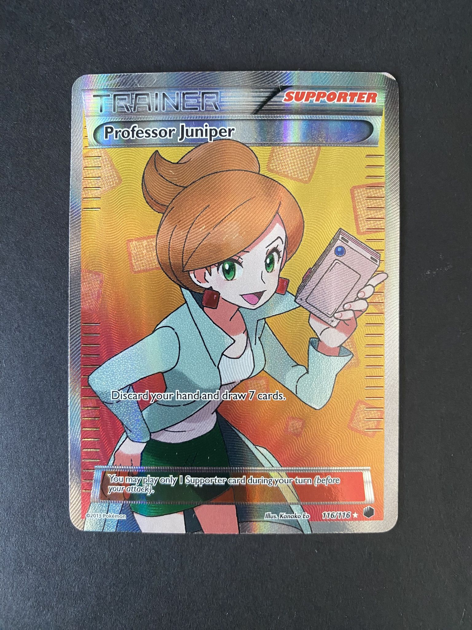 Pokemon TCG Full Art Holo Professor Juniper Card 116/116 Plasma Freeze LP