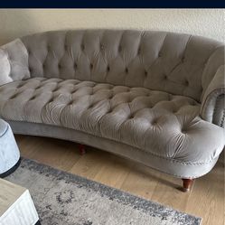 Jennifer Taylor Couch Grey Velvet 