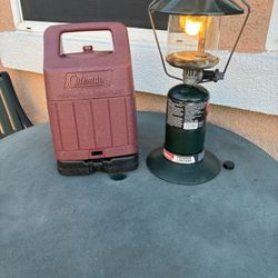 Coleman propane lantern with electronic igniter and carrying case