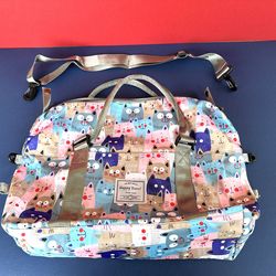 Travel Duffle ‘cat’ Bag  16” x  20”  Waterproof & Lightweight Tote Bag