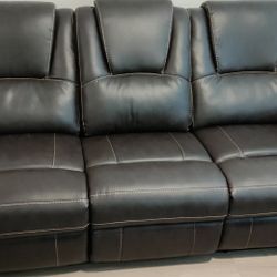 Living Set 3 PC 6 Seats Leather 