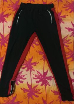 Red and black sweat pants