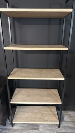 5 tier oak finish shelf
