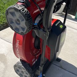 Self Propelled Electric Lawn Mower With Battery And Charger