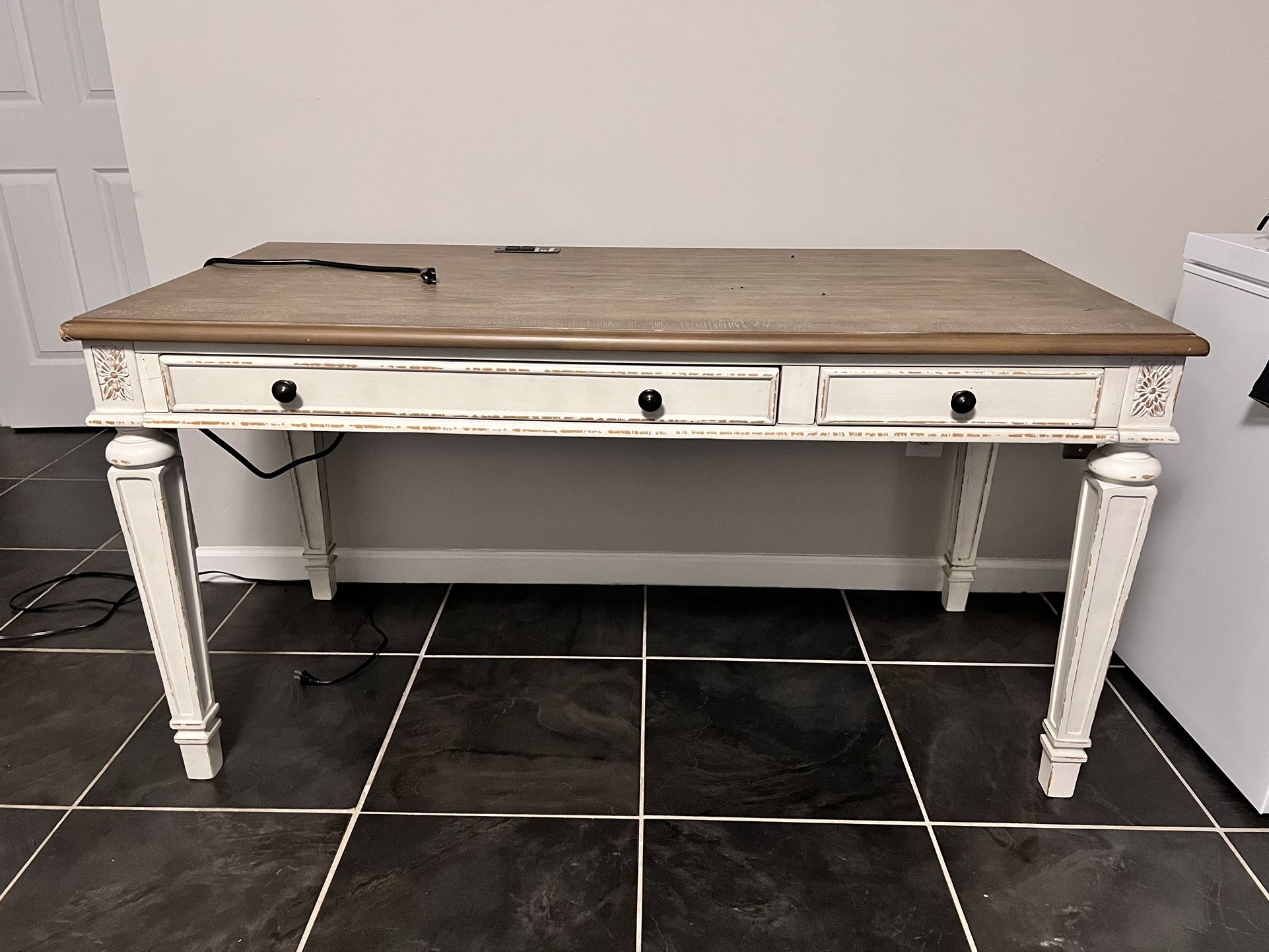 [LOCAL PICKUP ONLY] Antique Work Desk - white & brown