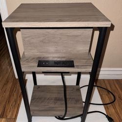  Side Table With Charging Station 