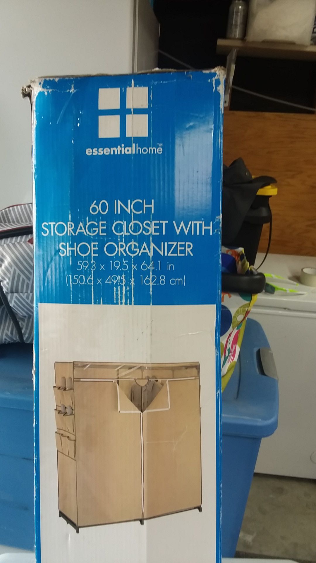 60 inch storage closet with shoe organizer