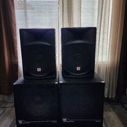 DJ 15" Powered Speakers And 18" Powered Subwoofers