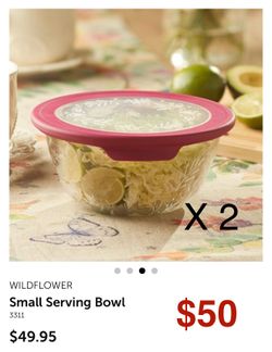 Princess House Wildflower Small Serving Bowls - Set of 2