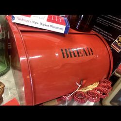 Fun Red Metal Bread Box