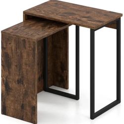 2-in-1 Nesting Coffee Table Set of 2 for Living Room and Bedroom