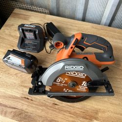 Ridgid 6 1/2 Circular Saw W/4ah Battery 