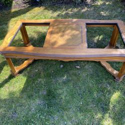 Glass Paneled/Wood Coffee Table