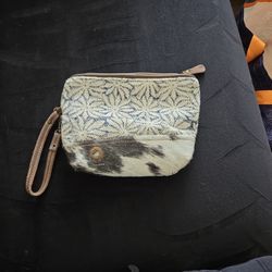 Myra Blu And Gray Floral Up Top Cowhide Below