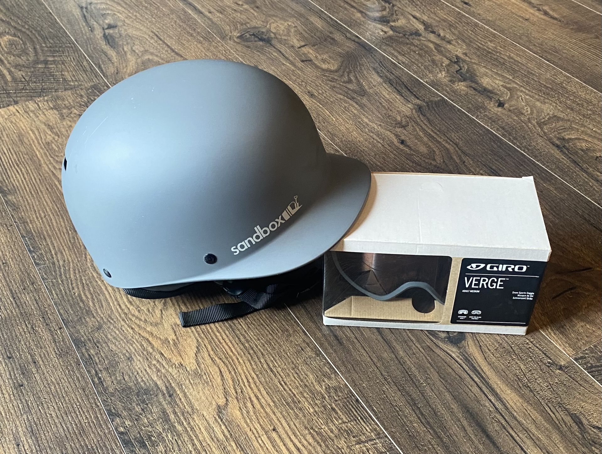 Sandbox Snowboard Or Ski Helmet With Giro Snow Goggles