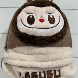 LABUBU Fleece Brown Backpack - BRAND NEW W /Tags 