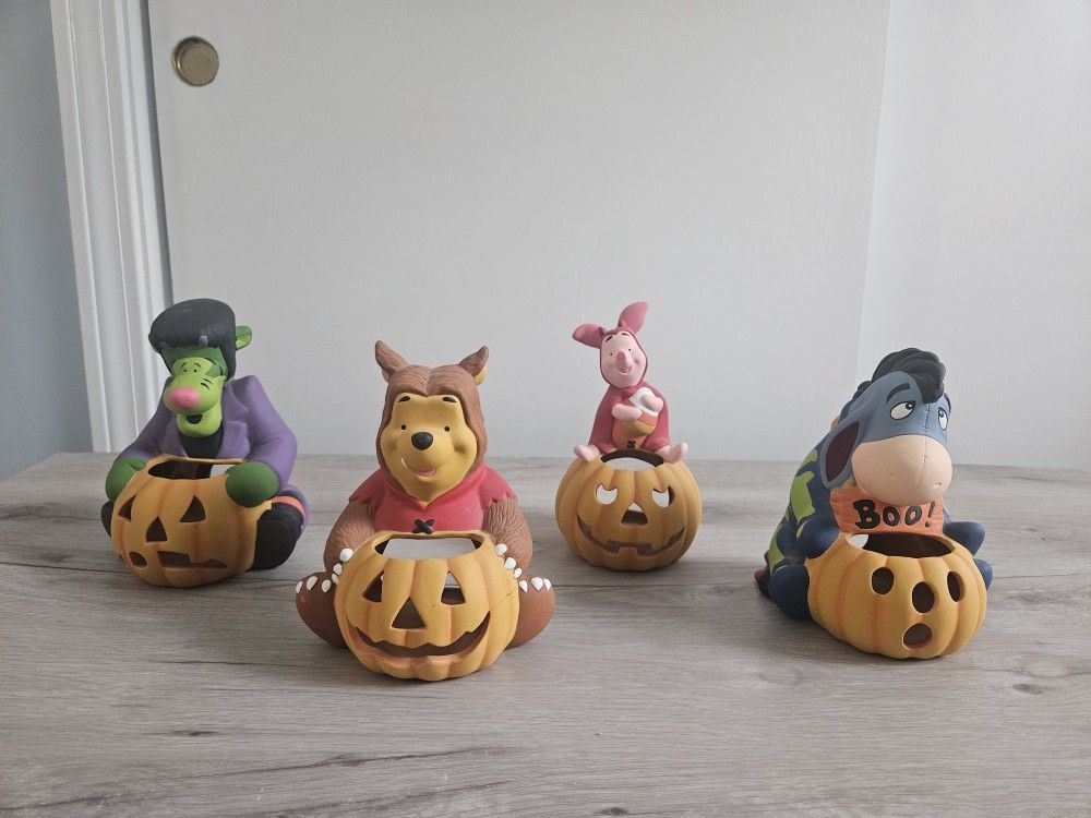 Vintage Disney Direct Candle Holder Winnie the Pooh Halloween Set