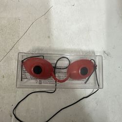 Vint 1986 LUCAS Super Sunnies Eyeshields Red Tanning Bed Protection Eyewear #D2