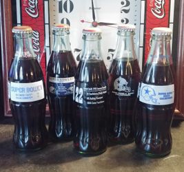 Dallas Cowboys Coca Cola Super Bowl bottles. Coke bottles. Superbowl and player Coke bottles