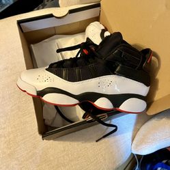 Jordan 6 Rings "Wht/Blk/Red" Boys 4