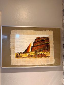 Authentic Egyptian Papyrus Art pyramid of Giza vintage