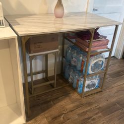 Counter Height Table with Shelves