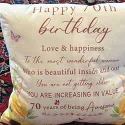 Throw Pillow Happy 70Th Birthday With Poem