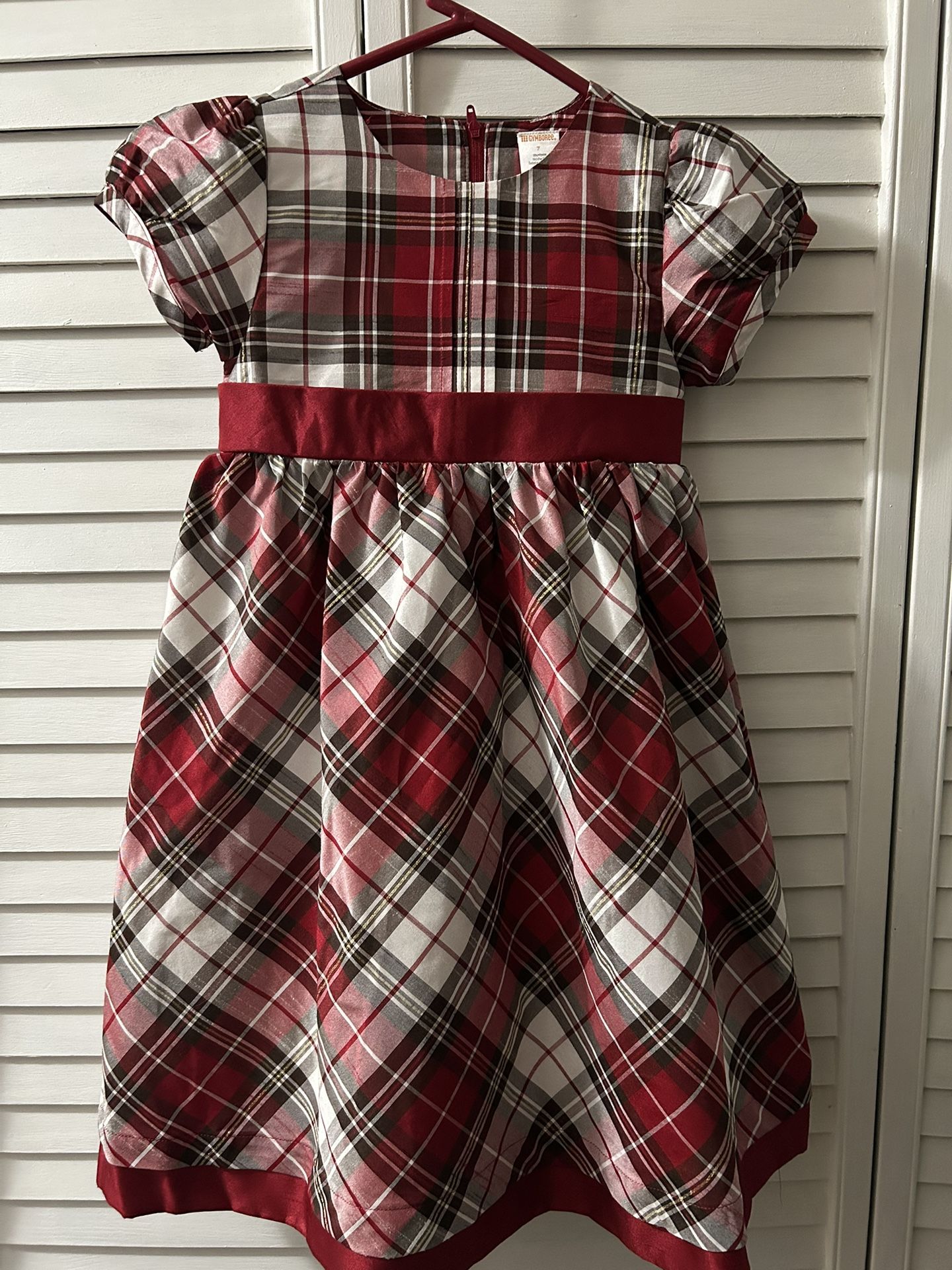 Girls Size 7 Fancy Dress Red White And Gold