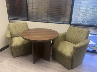 $50 Table And 2 Cushioned Chairs 