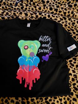 Black Graphic T-Shirt Bitter and Sweet Bear