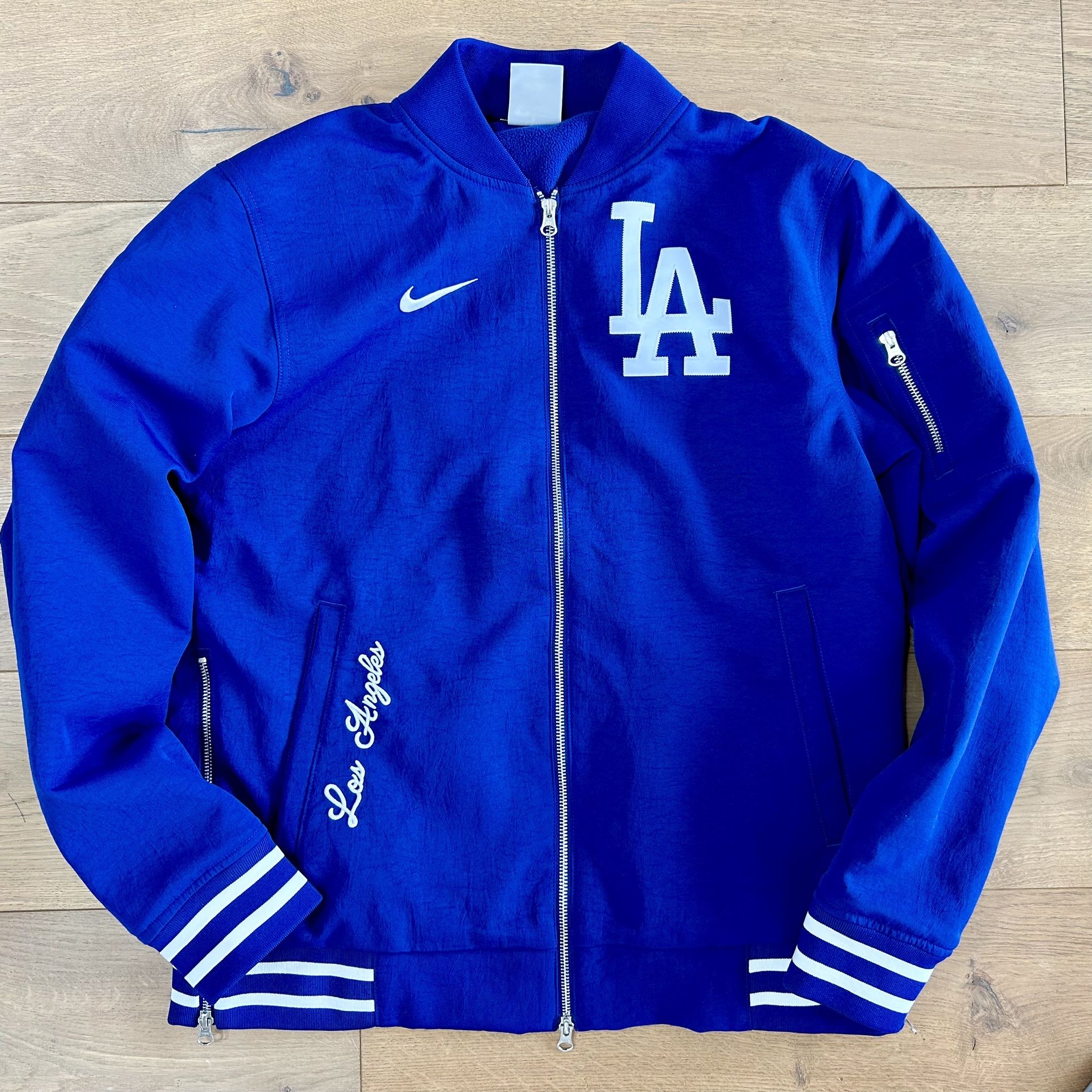 Size M Los Angeles Dodgers Nike Royal Authentic Collection Bomber Jacket Dugout