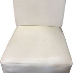 White Leather Sofa w/ Black Wooden Legs