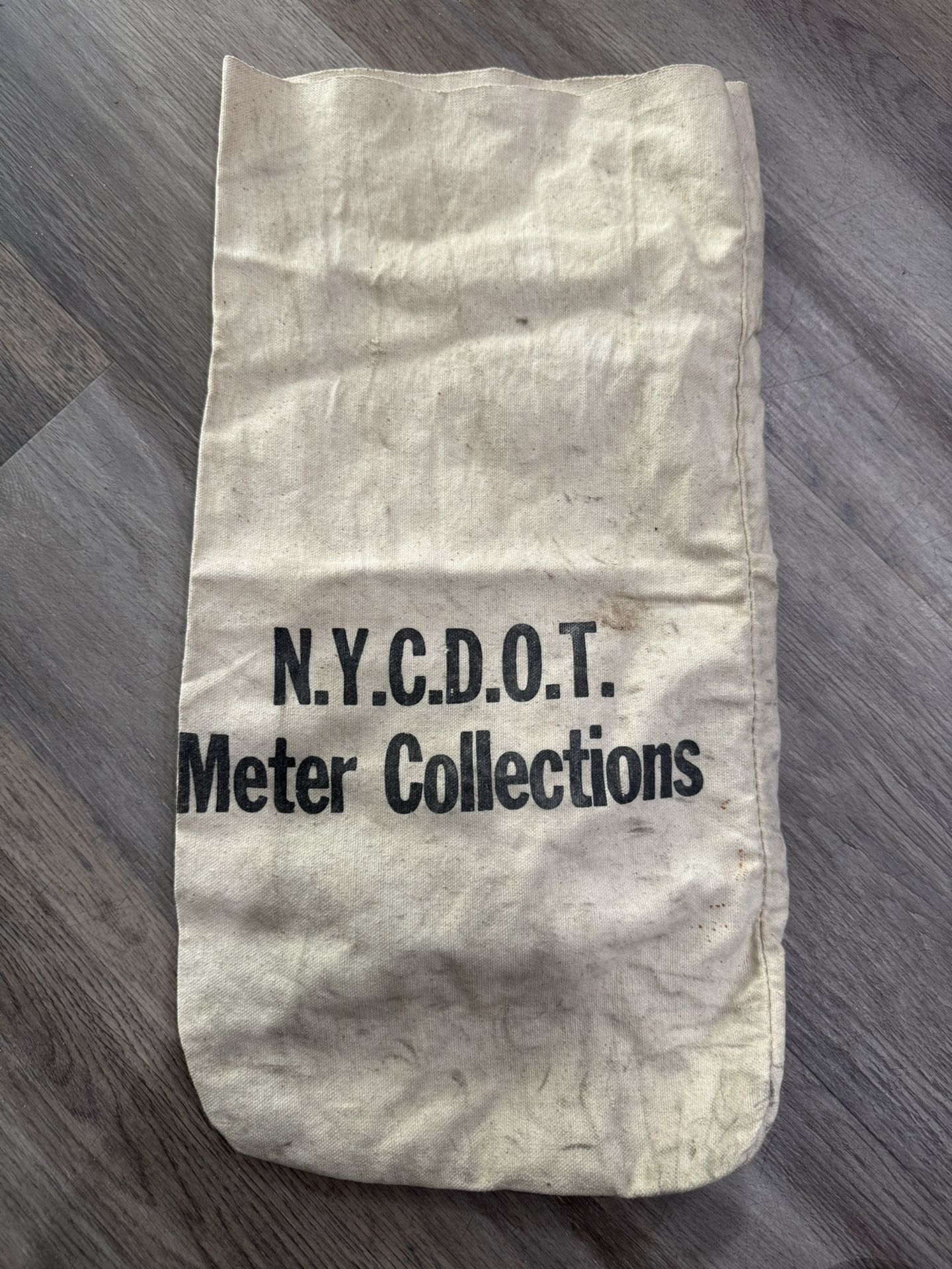 Vtg Canvas NYC Dept. of Transportation Parking Meter Collections Bag - 19" x 10"