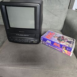 Retro Gaming SANSUI 9" CRT Television TV/VHS Player / Recorder Works COM0961B