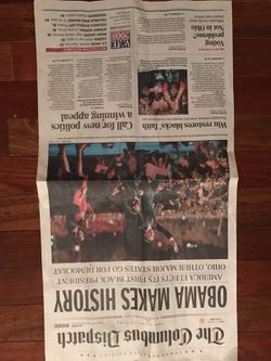2008 front page of the Columbus dispatch