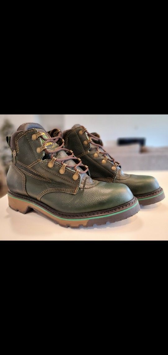 John Deere Leather Work Boots 9.5 Mens