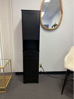 New Wooden 63” Tall Bathroom Kitchen Pantry Cabinet Storage with Adjustable Shelve
