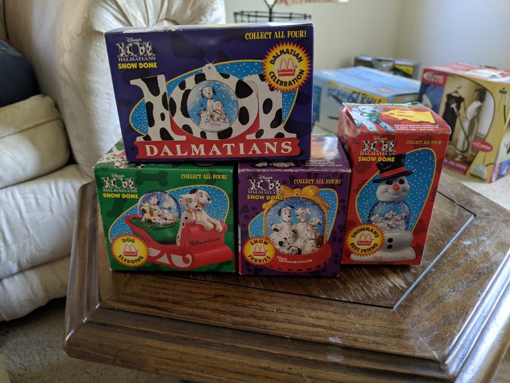 101 Dalmatians Snow Globe Complete Collectable Set Of 4