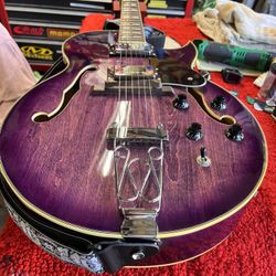 Beautiful Purple Sanatoga Jazz Guitar