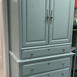Solid Wood Armoire With Electrical Outlet 