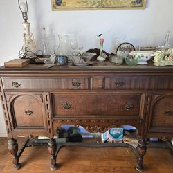 Antique Dining Table With Buffet 