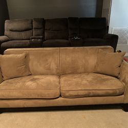 Potty Barn Tan Suede Couch