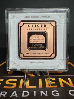 Geiger 100g .9999 Copper Bar in Original Assay